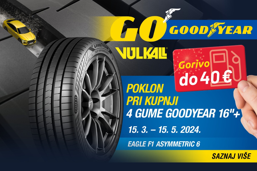 GORIVO ZA LJETNA PUTOVANJA: Uz nove ljetne Goodyear gume, bon za gorivo do 40 eura