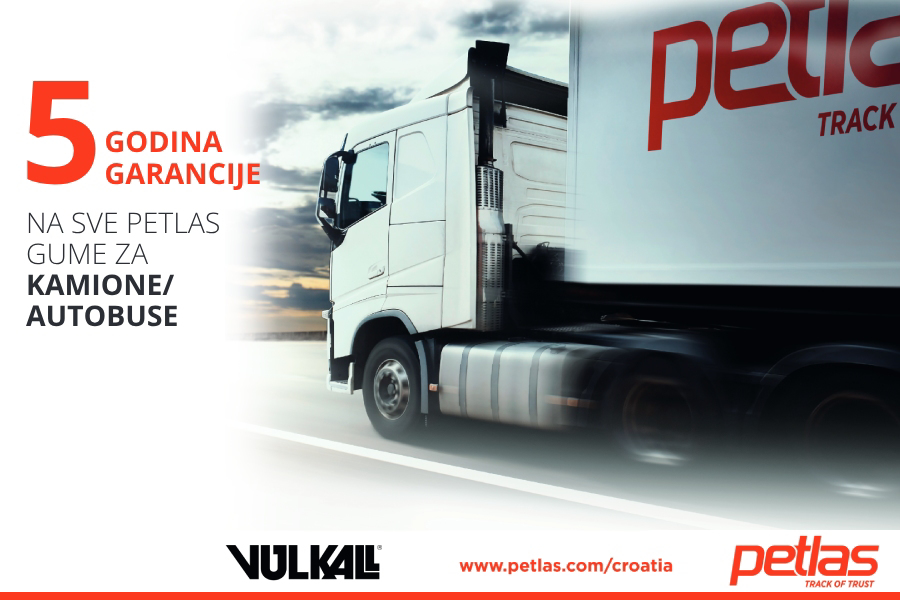 SAMO U VULKALU: Jedinstveni uvjeti jamstva na PETLAS gume za kamione i autobuse u Hrvatskoj!