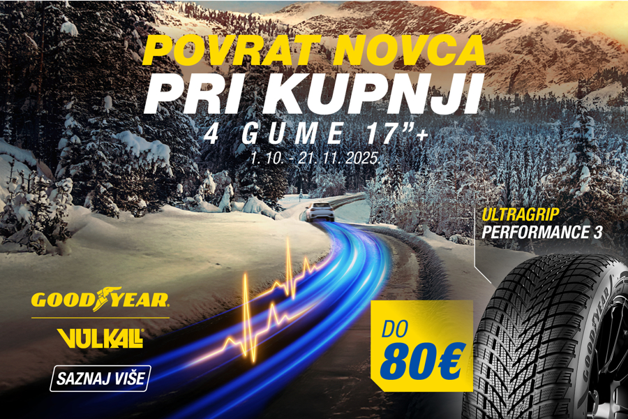 GUME KOJE VRAĆAJU I KOJIMA SE VRAĆATE: Goodyear i ove zime brine o vašoj sigurnosti i budžetu!