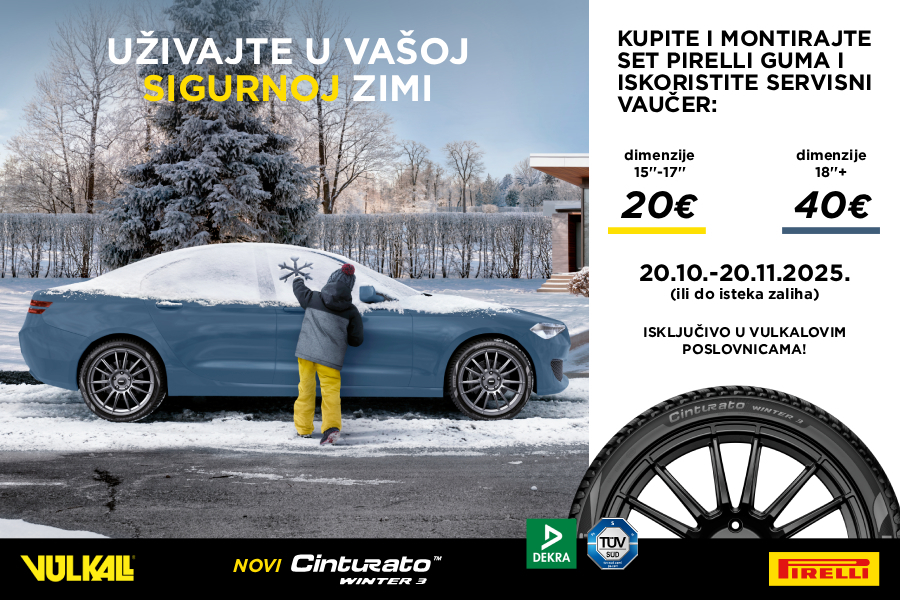 KAD SE CESTA ZABIJELI, TU JE PIRELLI: Dočekajte zimu spremni uz vodeće Pirelli pneumatike i ekskluzivne benefite