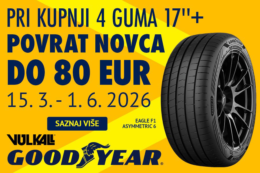 OBRADUJTE I SEBE I VOZILO: Birajte vrhunske Goodyear gume uz povrat novca do 80 €!
