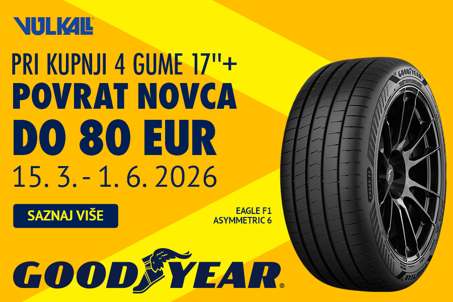 OBRADUJTE I SEBE I VOZILO: Birajte vrhunske Goodyear gume uz povrat novca do 80 €!