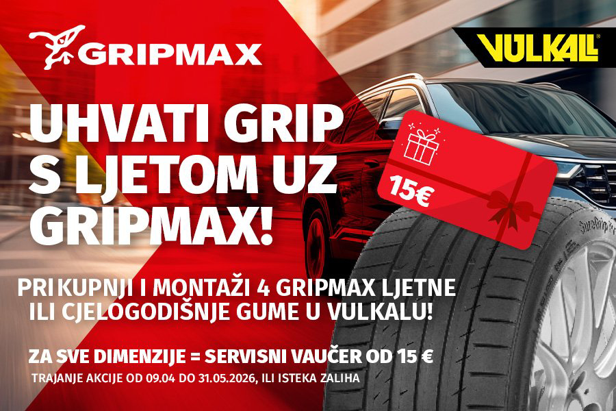 SAMO ZA NAJBRŽE: Uhvati grip s ljetom uz GRIPMAX gume i servisni vaučer od 15 €