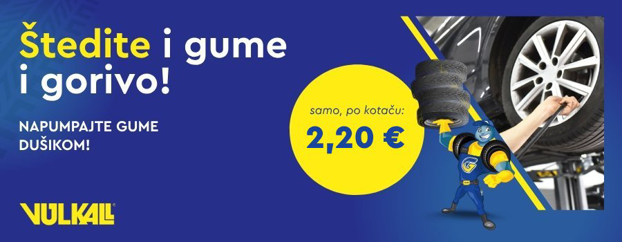 Napunite gume dušikom u Vulkalu