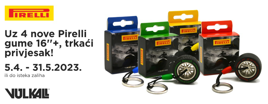 Uz kupnju 4 nove Pirelli gume, darujemo Pirelli privjesak na trkaću gumu!